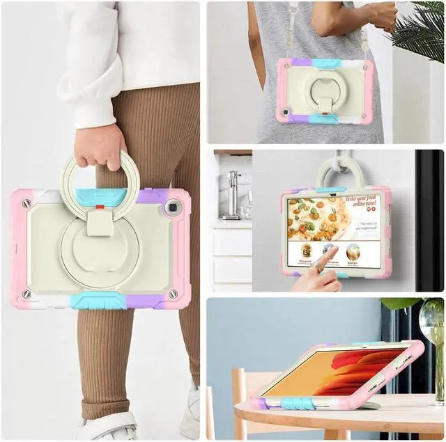 Alt view image 6 of 7 - BONAEVER For Samsung Galaxy Tab A7 Case 2020 SM-T500/T505/T507 with Screen Protector Shockproof Cover for 10.4 Inch Tab A7 with S Pen Holder Stand and Strap Shoulder Strap