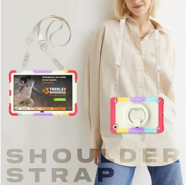 Alt view image 7 of 7 - BONAEVER For Samsung Galaxy Tab A7 Case 2020 SM-T500/T505/T507 with Screen Protector Shockproof Cover for 10.4 Inch Tab A7 with S Pen Holder Stand and Strap Shoulder Strap