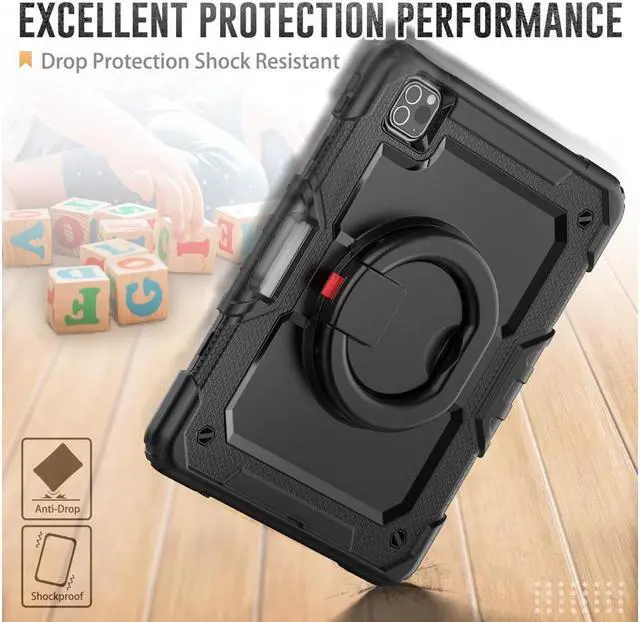 Alt view image 4 of 7 - BONAEVER Case for iPad 9.7 inch 2018 2017 with Screen Protector Pencil Holder [360 Rotating Hand Strap] Stand Shoulder Strap for iPad 5th / 6th Generation / Air 2 / Pro 9.7