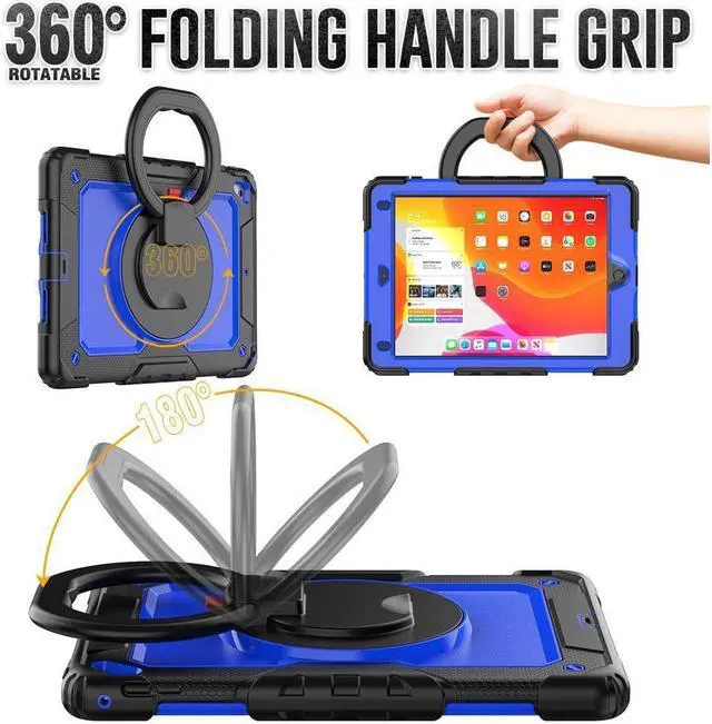 Alt view image 5 of 7 - BONAEVER Case for iPad 9.7 inch 2018 2017 with Screen Protector Pencil Holder [360 Rotating Hand Strap] Stand Shoulder Strap for iPad 5th / 6th Generation / Air 2 / Pro 9.7