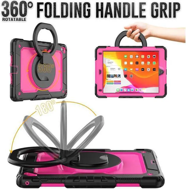 Alt view image 2 of 7 - BONAEVER Case for iPad 9.7 inch 2018 2017 with Screen Protector Pencil Holder [360 Rotating Hand Strap] Stand Shoulder Strap for iPad 5th / 6th Generation / Air 2 / Pro 9.7