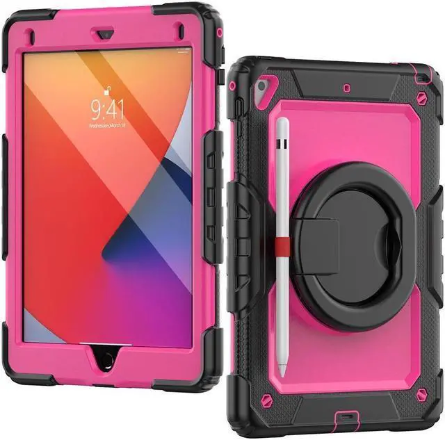 Alt view image 3 of 7 - BONAEVER Case for iPad 9.7 inch 2018 2017 with Screen Protector Pencil Holder [360 Rotating Hand Strap] Stand Shoulder Strap for iPad 5th / 6th Generation / Air 2 / Pro 9.7