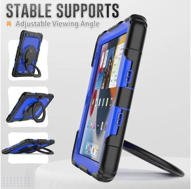 Alt view image 2 of 7 - BONAEVER For iPad 9th 8th 7th Generation Case 10.2 inch with Screen Protector Pencil Holder [360 Rotating Hand Strap] & Stand Drop-Proof Cover for iPad 10.2 inch 2021 2020 2019