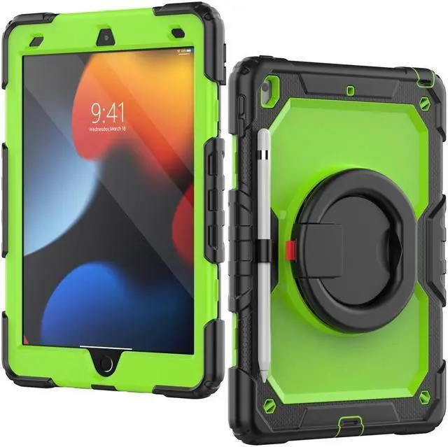 Alt view image 4 of 7 - BONAEVER For iPad 9th 8th 7th Generation Case 10.2 inch with Screen Protector Pencil Holder [360 Rotating Hand Strap] & Stand Drop-Proof Cover for iPad 10.2 inch 2021 2020 2019