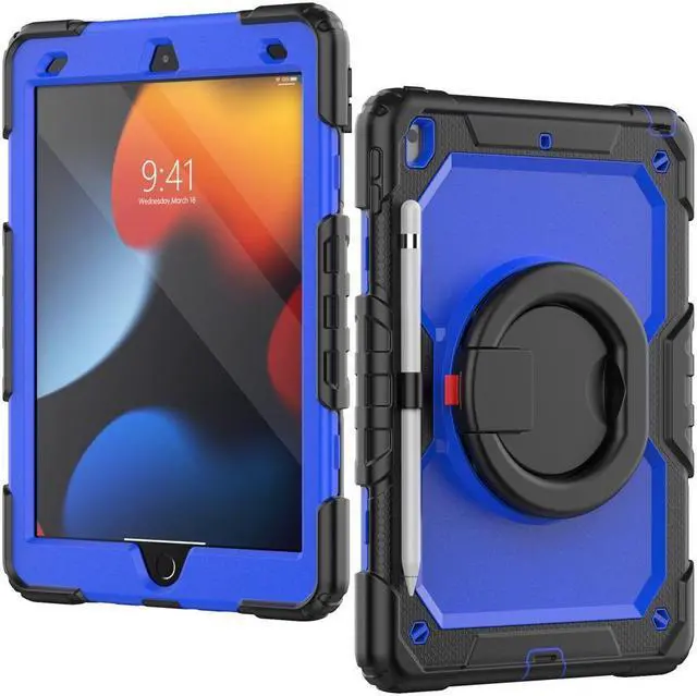 Alt view image 6 of 7 - BONAEVER For iPad 9th 8th 7th Generation Case 10.2 inch with Screen Protector Pencil Holder [360 Rotating Hand Strap] & Stand Drop-Proof Cover for iPad 10.2 inch 2021 2020 2019