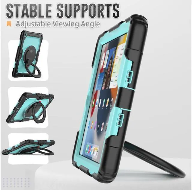 Alt view image 2 of 7 - BONAEVER For iPad 9th 8th 7th Generation Case 10.2 inch with Screen Protector Pencil Holder [360 Rotating Hand Strap] & Stand Drop-Proof Cover for iPad 10.2 inch 2021 2020 2019