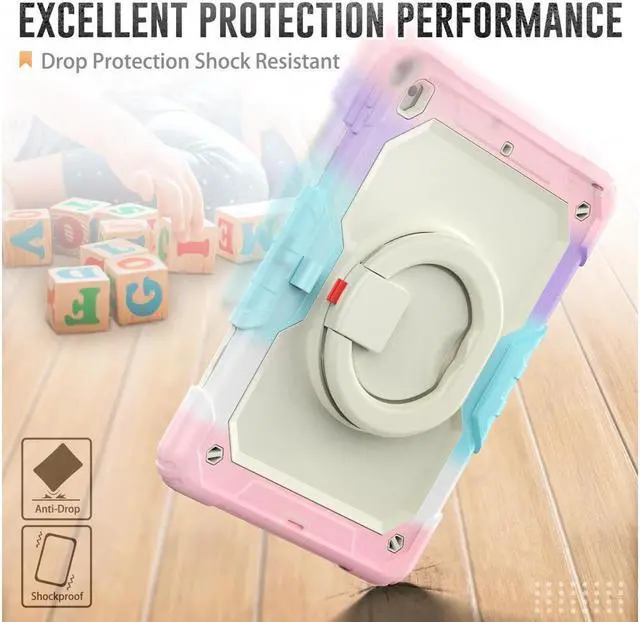 Alt view image 2 of 7 - BONAEVER For iPad 9th 8th 7th Generation Case 10.2 inch with Screen Protector Pencil Holder [360 Rotating Hand Strap] & Stand Drop-Proof Cover for iPad 10.2 inch 2021 2020 2019