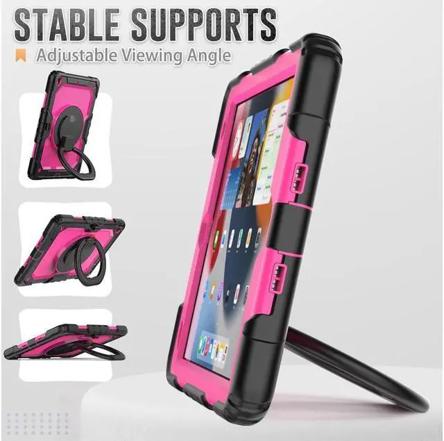 Alt view image 2 of 7 - BONAEVER For iPad 9th 8th 7th Generation Case 10.2 inch with Screen Protector Pencil Holder [360 Rotating Hand Strap] & Stand Drop-Proof Cover for iPad 10.2 inch 2021 2020 2019
