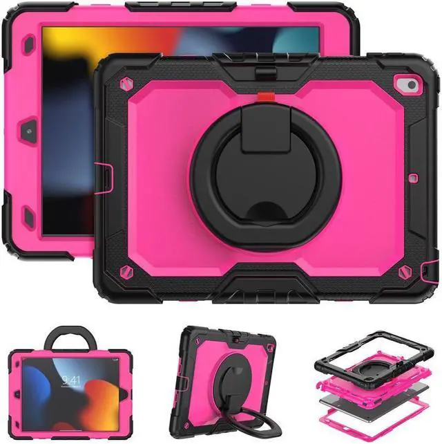Alt view image 4 of 7 - BONAEVER For iPad 9th 8th 7th Generation Case 10.2 inch with Screen Protector Pencil Holder [360 Rotating Hand Strap] & Stand Drop-Proof Cover for iPad 10.2 inch 2021 2020 2019