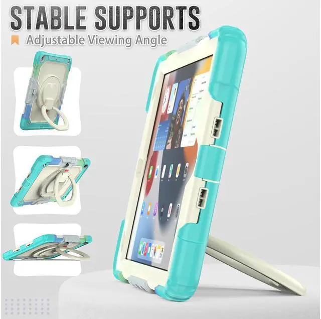 Alt view image 2 of 7 - BONAEVER For iPad 9th 8th 7th Generation Case 10.2 inch with Screen Protector Pencil Holder [360 Rotating Hand Strap] & Stand Drop-Proof Cover for iPad 10.2 inch 2021 2020 2019
