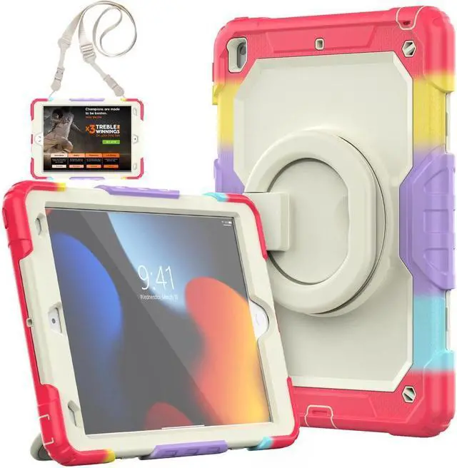 Main image of BONAEVER For iPad 9th 8th 7th Generation Case 10.2 inch with Screen Protector Pencil Holder [360 Rotating Hand Strap] & Stand Drop-Proof Cover for iPad 10.2 inch 2021 2020 2019