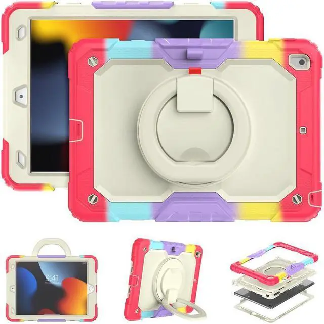 Alt view image 4 of 7 - BONAEVER For iPad 9th 8th 7th Generation Case 10.2 inch with Screen Protector Pencil Holder [360 Rotating Hand Strap] & Stand Drop-Proof Cover for iPad 10.2 inch 2021 2020 2019
