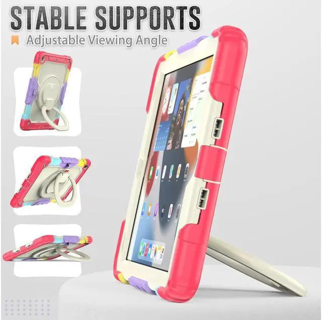 Alt view image 5 of 7 - BONAEVER For iPad 9th 8th 7th Generation Case 10.2 inch with Screen Protector Pencil Holder [360 Rotating Hand Strap] & Stand Drop-Proof Cover for iPad 10.2 inch 2021 2020 2019