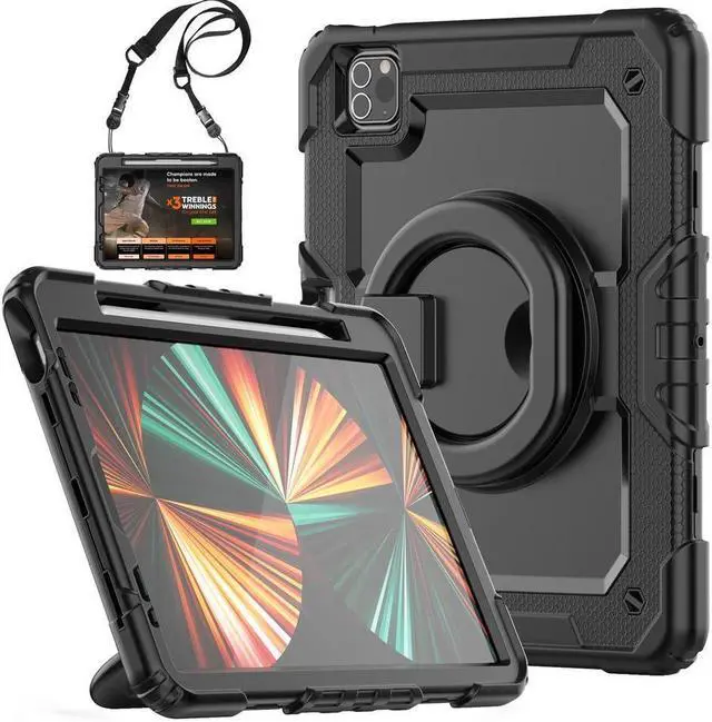 Main image of BONAEVER Case for iPad Air 5 Air 4 10.9 2022 2020 iPad Pro 11 inch 2022 2021 2020 2018 with Screen Protector Handle Strap Stand and Shoulder Strap