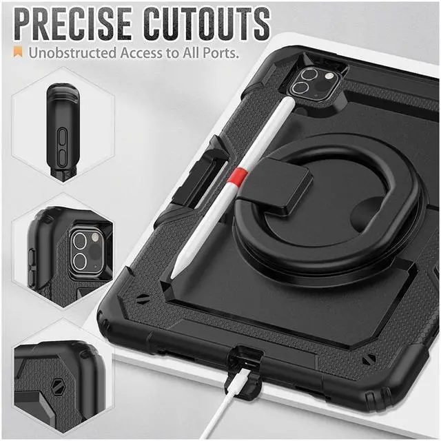 Alt view image 6 of 7 - BONAEVER Case for iPad Air 5 Air 4 10.9 2022 2020 iPad Pro 11 inch 2022 2021 2020 2018 with Screen Protector Handle Strap Stand and Shoulder Strap