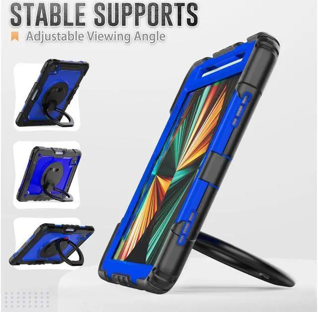Alt view image 3 of 7 - BONAEVER Case for iPad Air 5 Air 4 10.9 2022 2020 iPad Pro 11 inch 2022 2021 2020 2018 with Screen Protector Handle Strap Stand and Shoulder Strap