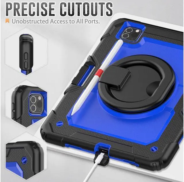 Alt view image 6 of 7 - BONAEVER Case for iPad Air 5 Air 4 10.9 2022 2020 iPad Pro 11 inch 2022 2021 2020 2018 with Screen Protector Handle Strap Stand and Shoulder Strap