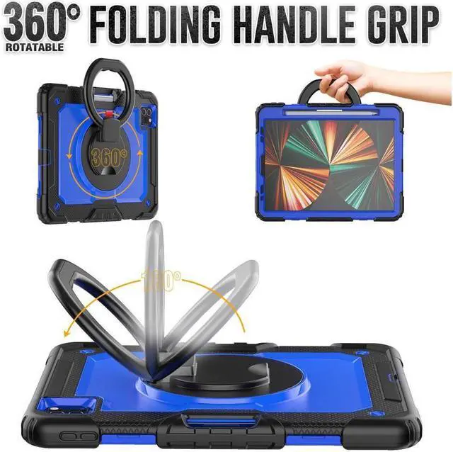Alt view image 5 of 7 - BONAEVER Case for iPad Air 5 Air 4 10.9 2022 2020 iPad Pro 11 inch 2022 2021 2020 2018 with Screen Protector Handle Strap Stand and Shoulder Strap