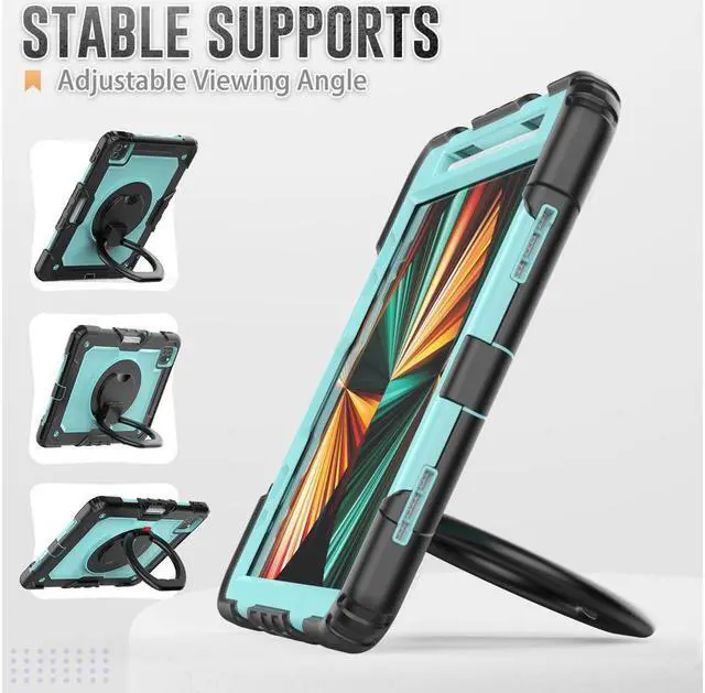 Alt view image 2 of 7 - BONAEVER Case for iPad Air 5 Air 4 10.9 2022 2020 iPad Pro 11 inch 2022 2021 2020 2018 with Screen Protector Handle Strap Stand and Shoulder Strap