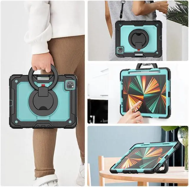 Alt view image 7 of 7 - BONAEVER Case for iPad Air 5 Air 4 10.9 2022 2020 iPad Pro 11 inch 2022 2021 2020 2018 with Screen Protector Handle Strap Stand and Shoulder Strap