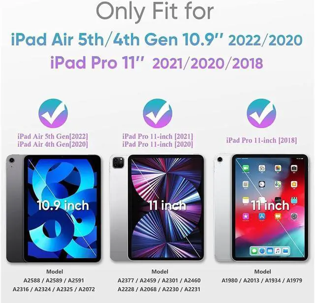 Alt view image 5 of 7 - BONAEVER Case for iPad Air 5 Air 4 10.9 2022 2020 iPad Pro 11 inch 2022 2021 2020 2018 with Screen Protector Handle Strap Stand and Shoulder Strap