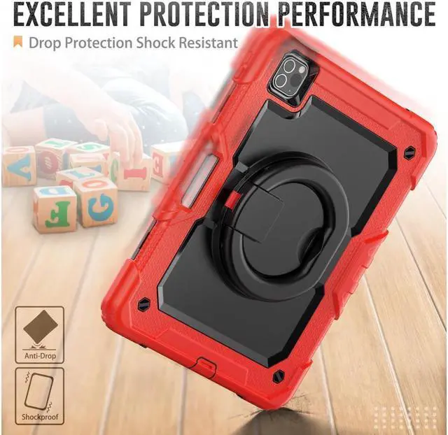 Alt view image 6 of 7 - BONAEVER Case for iPad Air 5 Air 4 10.9 2022 2020 iPad Pro 11 inch 2022 2021 2020 2018 with Screen Protector Handle Strap Stand and Shoulder Strap