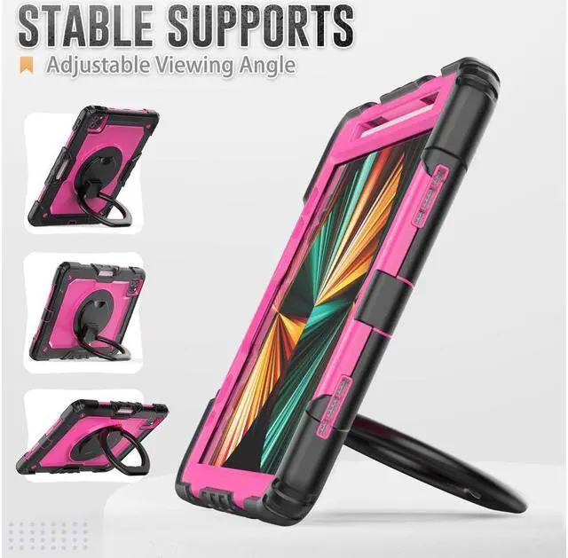 Alt view image 4 of 5 - BONAEVER Case for iPad Air 5 Air 4 10.9 2022 2020 iPad Pro 11 inch 2022 2021 2020 2018 with Screen Protector Handle Strap Stand and Shoulder Strap