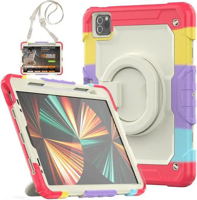 Main image of BONAEVER Case for iPad Air 5 Air 4 10.9 2022 2020 iPad Pro 11 inch 2022 2021 2020 2018 with Screen Protector Handle Strap Stand and Shoulder Strap