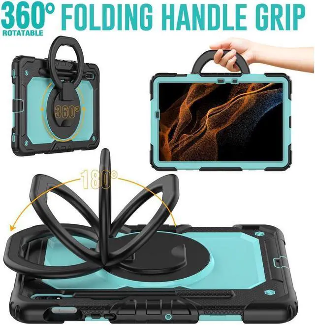 Alt view image 3 of 7 - BONAEVER For Samsung Galaxy Tab S8 Case 11 inch 2022 SM-X700 SM-X706 with Screen Protector / Rotatable Stand / Hand Strap / S-Pen Holder For Galaxy Tab S7 11 inch 2020 SM-T870 SM-T875 SM-T878