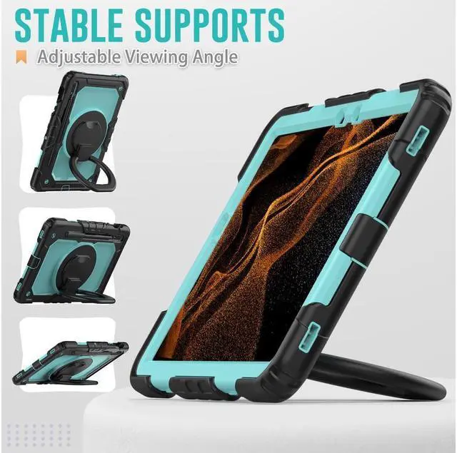 Alt view image 5 of 7 - BONAEVER For Samsung Galaxy Tab S8 Case 11 inch 2022 SM-X700 SM-X706 with Screen Protector / Rotatable Stand / Hand Strap / S-Pen Holder For Galaxy Tab S7 11 inch 2020 SM-T870 SM-T875 SM-T878