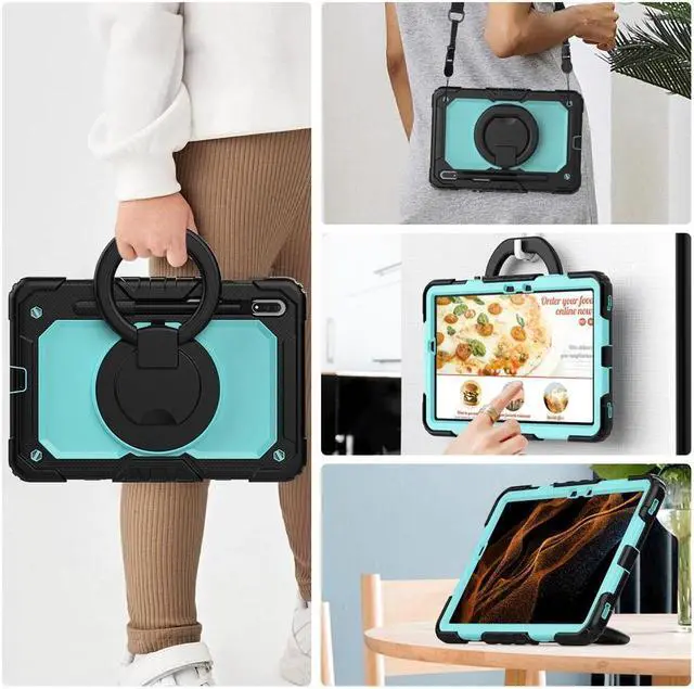 Alt view image 7 of 7 - BONAEVER For Samsung Galaxy Tab S8 Case 11 inch 2022 SM-X700 SM-X706 with Screen Protector / Rotatable Stand / Hand Strap / S-Pen Holder For Galaxy Tab S7 11 inch 2020 SM-T870 SM-T875 SM-T878
