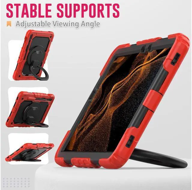 Alt view image 3 of 7 - BONAEVER For Samsung Galaxy Tab S8 Case 11 inch 2022 SM-X700 SM-X706 with Screen Protector / Rotatable Stand / Hand Strap / S-Pen Holder For Galaxy Tab S7 11 inch 2020 SM-T870 SM-T875 SM-T878