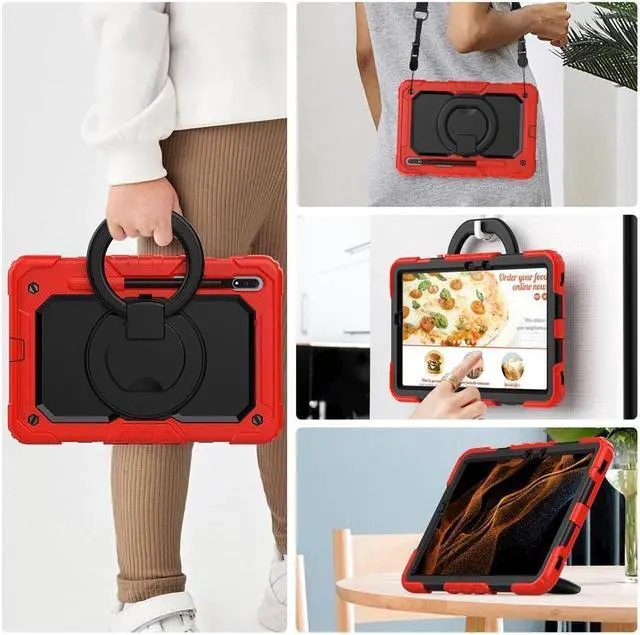 Alt view image 7 of 7 - BONAEVER For Samsung Galaxy Tab S8 Case 11 inch 2022 SM-X700 SM-X706 with Screen Protector / Rotatable Stand / Hand Strap / S-Pen Holder For Galaxy Tab S7 11 inch 2020 SM-T870 SM-T875 SM-T878