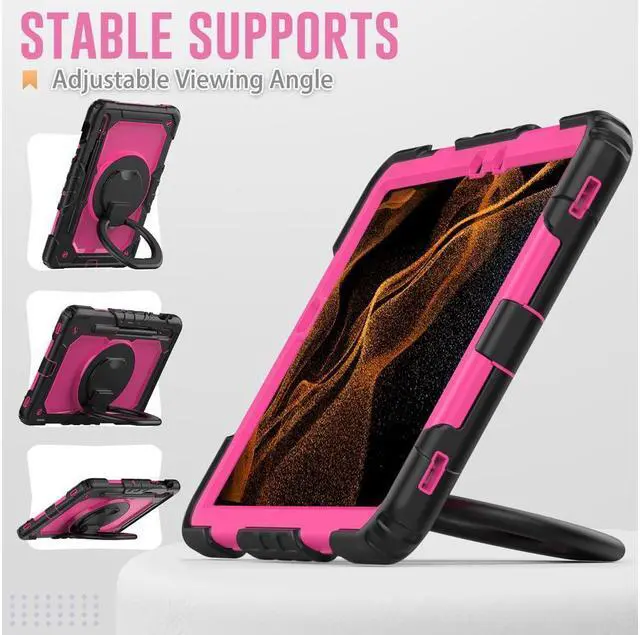 Alt view image 3 of 7 - BONAEVER For Samsung Galaxy Tab S8 Case 11 inch 2022 SM-X700 SM-X706 with Screen Protector / Rotatable Stand / Hand Strap / S-Pen Holder For Galaxy Tab S7 11 inch 2020 SM-T870 SM-T875 SM-T878