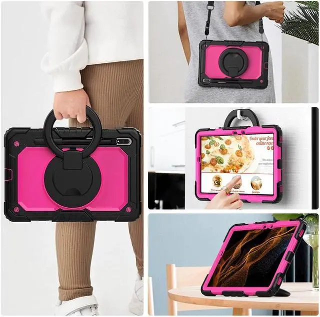 Alt view image 7 of 7 - BONAEVER For Samsung Galaxy Tab S8 Case 11 inch 2022 SM-X700 SM-X706 with Screen Protector / Rotatable Stand / Hand Strap / S-Pen Holder For Galaxy Tab S7 11 inch 2020 SM-T870 SM-T875 SM-T878