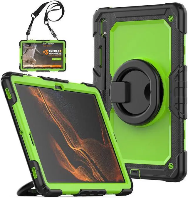 Main image of BONAEVER For Samsung Galaxy Tab S8 Plus 2022 12.4 inch Model SM-X800 SM-X806 Case with Screen Protector / Rotatable Stand / Hand Strap / S-Pen Holder for Galaxy 12.4'' Tab S7 FE 2021 / S7 Plus 2020