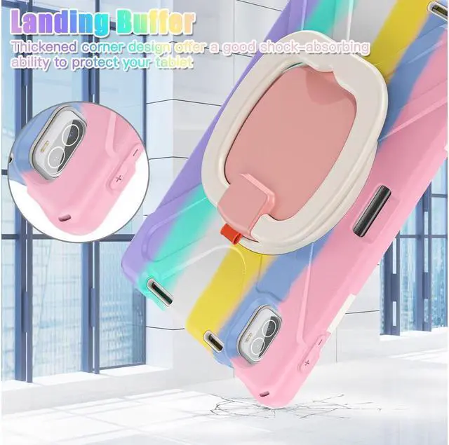 Alt view image 3 of 7 - BONAEVER Protective Case for Xiaomi Mi Pad 5 / MiPad 5 Pro 11 inch 2021 Shockproof Protective Cover with S Pen Holder + Stand and + Handle + Shoulder Strap