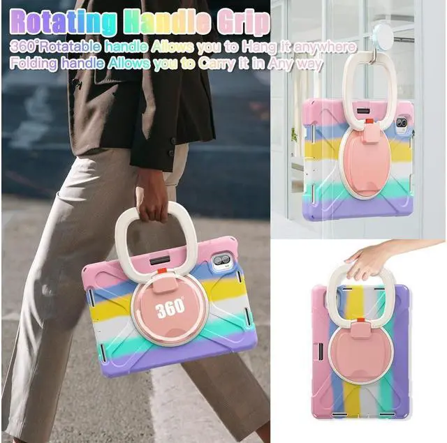 Alt view image 6 of 7 - BONAEVER Protective Case for Xiaomi Mi Pad 5 / MiPad 5 Pro 11 inch 2021 Shockproof Protective Cover with S Pen Holder + Stand and + Handle + Shoulder Strap