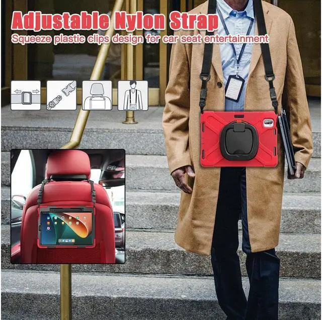 Alt view image 7 of 7 - BONAEVER Protective Case for Xiaomi Mi Pad 5 / MiPad 5 Pro 11 inch 2021 Shockproof Protective Cover with S Pen Holder + Stand and + Handle + Shoulder Strap