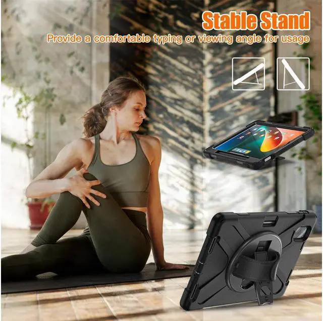 Alt view image 4 of 7 - BONAEVER Case for Xiaomi Mi Pad 5 / MiPad 5 Pro 11 inch 2021 Shockproof Cover with S Pen Holder Hand Strap / Stand and Shoulder Strap