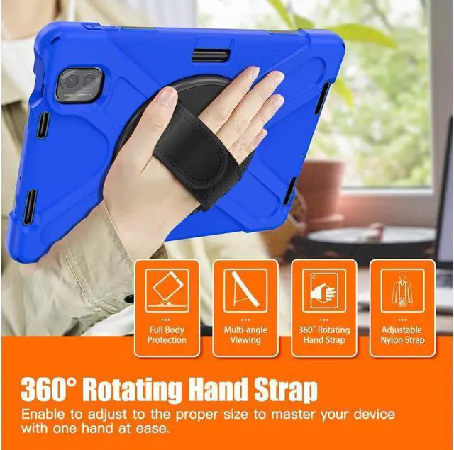 Alt view image 3 of 7 - BONAEVER Case for Xiaomi Mi Pad 5 / MiPad 5 Pro 11 inch 2021 Shockproof Cover with S Pen Holder Hand Strap / Stand and Shoulder Strap