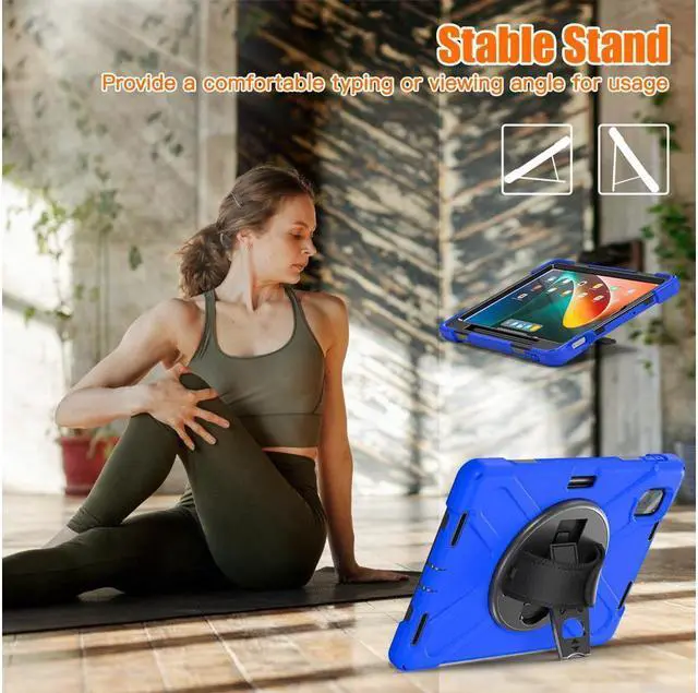Alt view image 5 of 7 - BONAEVER Case for Xiaomi Mi Pad 5 / MiPad 5 Pro 11 inch 2021 Shockproof Cover with S Pen Holder Hand Strap / Stand and Shoulder Strap
