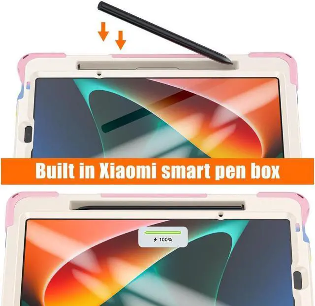 Alt view image 3 of 7 - BONAEVER Case for Xiaomi Mi Pad 5 / MiPad 5 Pro 11 inch 2021 Shockproof Cover with S Pen Holder Hand Strap / Stand and Shoulder Strap