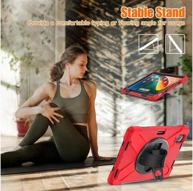 Alt view image 3 of 7 - BONAEVER Case for Xiaomi Mi Pad 5 / MiPad 5 Pro 11 inch 2021 Shockproof Cover with S Pen Holder Hand Strap / Stand and Shoulder Strap