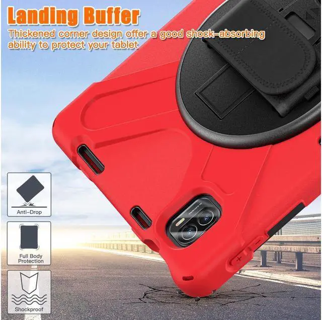 Alt view image 6 of 7 - BONAEVER Case for Xiaomi Mi Pad 5 / MiPad 5 Pro 11 inch 2021 Shockproof Cover with S Pen Holder Hand Strap / Stand and Shoulder Strap