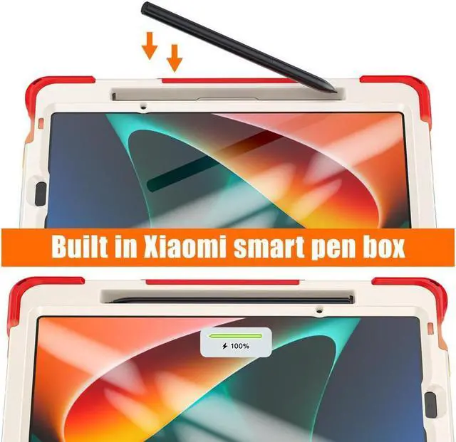 Alt view image 2 of 7 - BONAEVER Case for Xiaomi Mi Pad 5 / MiPad 5 Pro 11 inch 2021 Shockproof Cover with S Pen Holder Hand Strap / Stand and Shoulder Strap