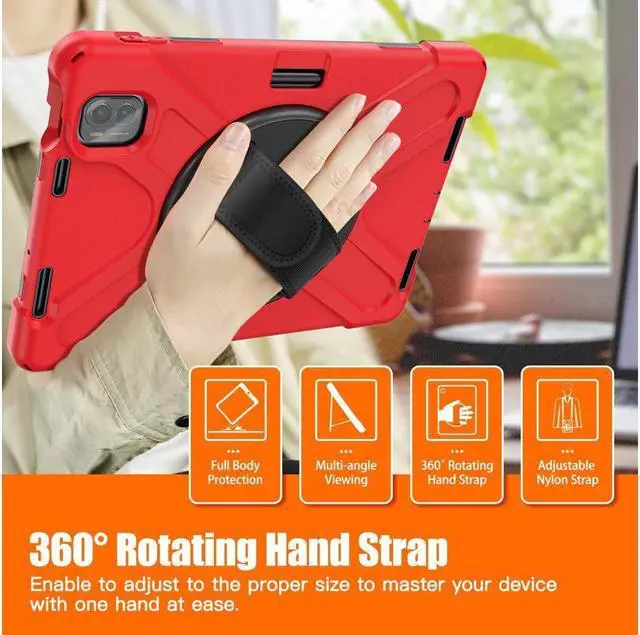 Alt view image 7 of 7 - BONAEVER Case for Xiaomi Mi Pad 5 / MiPad 5 Pro 11 inch 2021 Shockproof Cover with S Pen Holder Hand Strap / Stand and Shoulder Strap