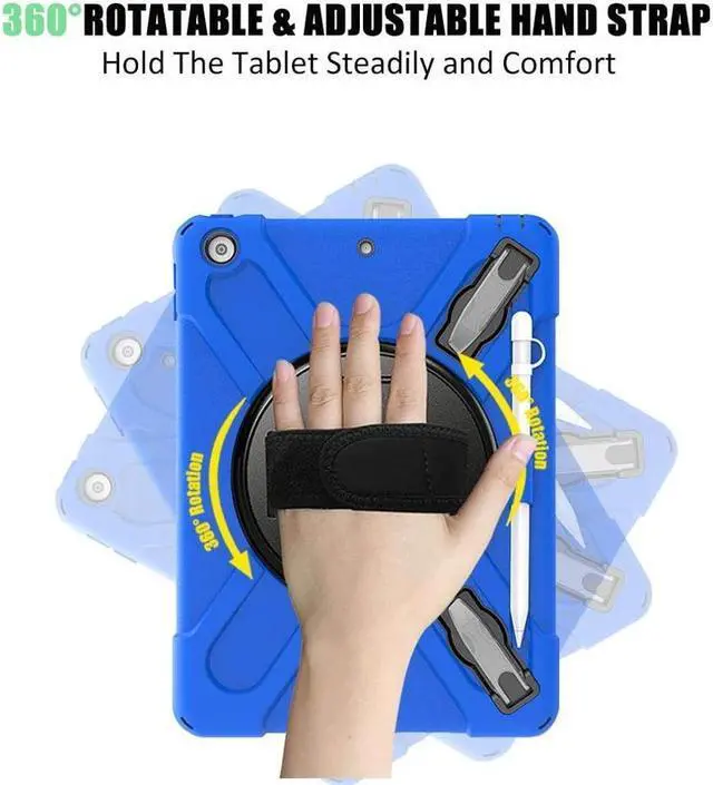 Alt view image 3 of 7 - BONAEVER For iPad 9th 8th 7th Generation 10.2 Case with Pencil Holder Stand and Strap Shoulder Strap Shockproof Cover for iPad 10.2 inch 2021 2020 2019