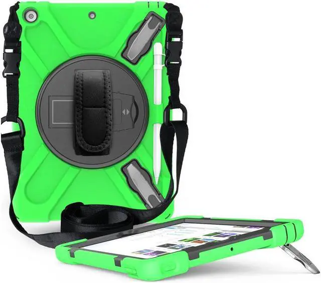 Main image of BONAEVER For iPad 9th 8th 7th Generation 10.2 Case with Pencil Holder Stand and Strap Shoulder Strap Shockproof Cover for iPad 10.2 inch 2021 2020 2019