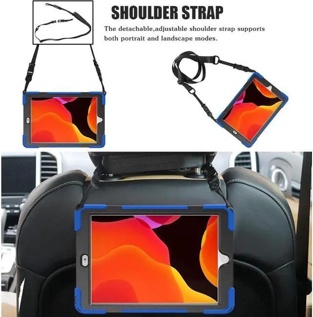 Alt view image 7 of 7 - BONAEVER For iPad 9th 8th 7th Generation 10.2 Case with Pencil Holder Stand and Strap Shoulder Strap Shockproof Cover for iPad 10.2 inch 2021 2020 2019